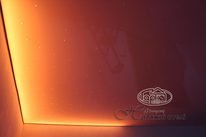 натяжні стелі з підсвіткою та старпінсами